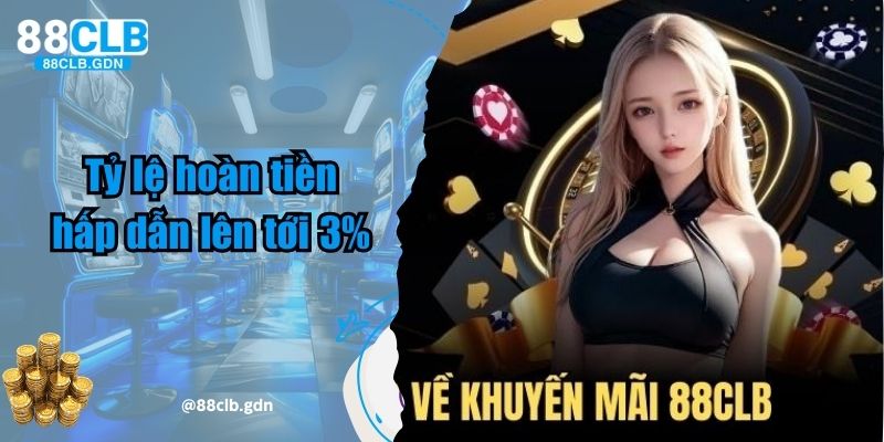 Tỷ lệ hoàn tiền hấp dẫn lên tới 3% 